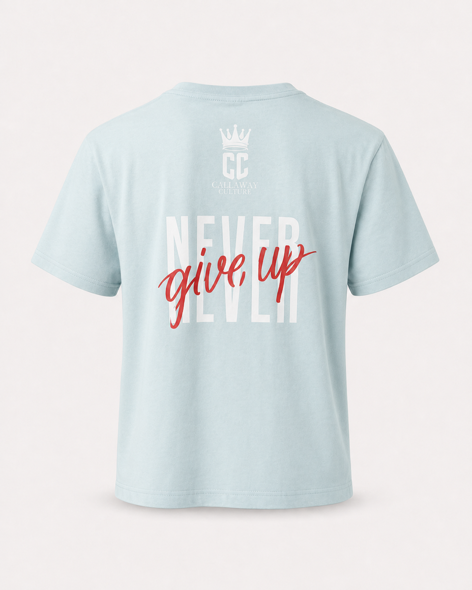 Sky Blue - True Testimony Yahweh Never Give Up Youth T-Shirt - Back
