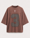 Brown - True Testimony Built on Faith Oversized Cropped T-Shirt - Front