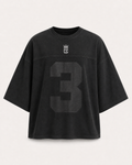 Black - True Testimony Built on Faith Oversized Cropped T-Shirt - Front