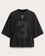 Black - True Testimony Built on Faith Oversized Cropped T-Shirt - Front