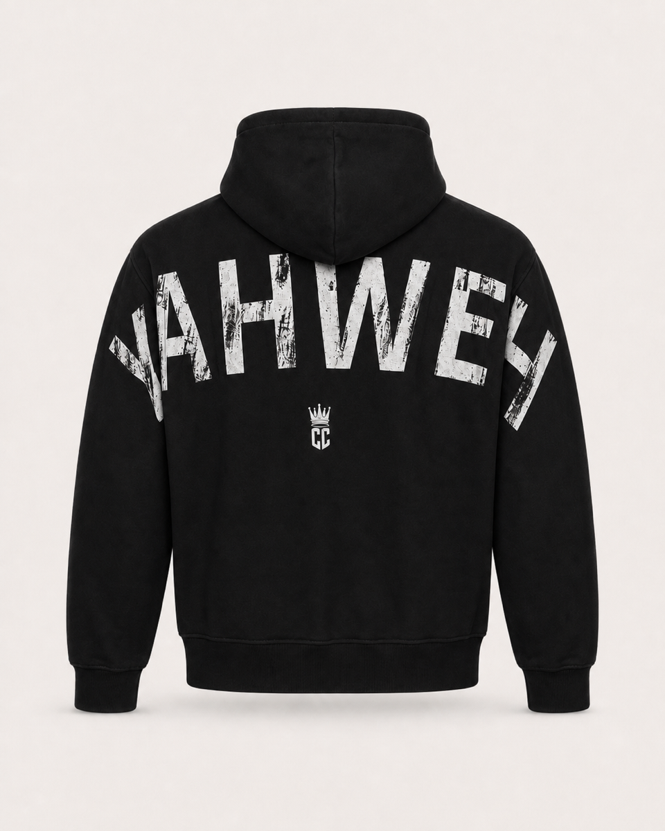 Black - True Testimony Yahweh Arched Hoodie - Back