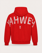 Red - True Testimony Yahweh Arched Hoodie - Back