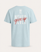 Sky Blue - True Testimony Yahweh Never Give Up T-Shirt - Back