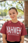 Yahweh- He is Enough-Red Cropped shirt