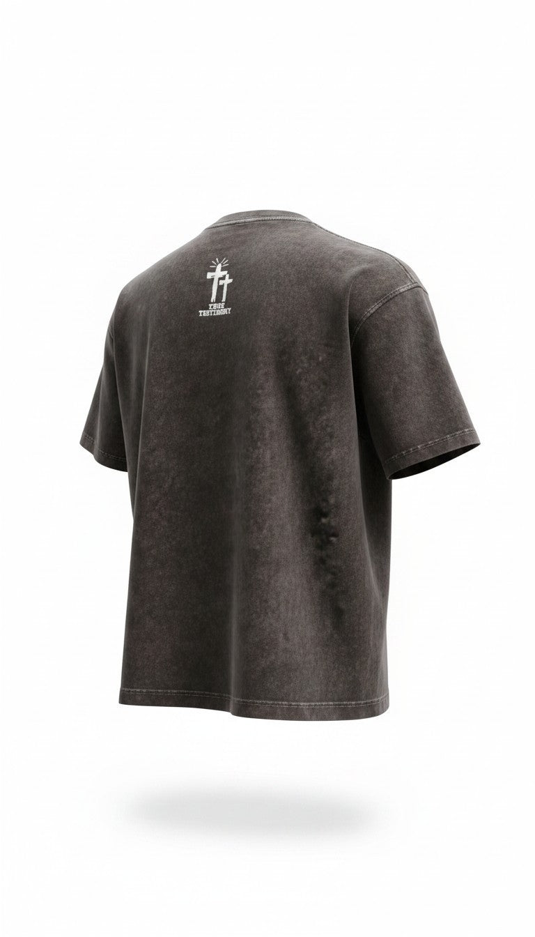 True Testimony Psalms 32:1 Cropped T-Shirt - Washed Black
