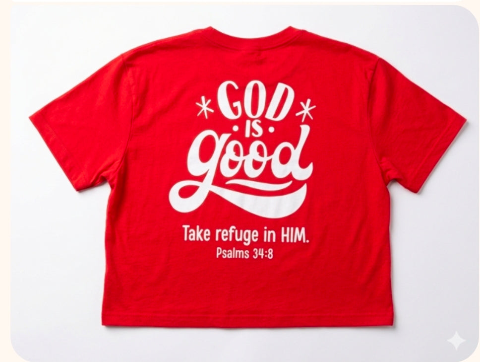 Women's Cropped Tee - True Testimony Red