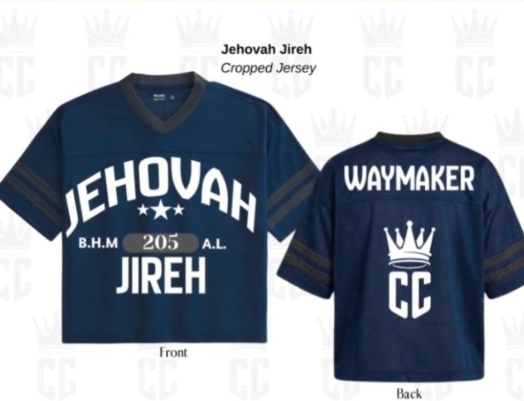 Jireh Cropped Jerseys - Navy with White Letters