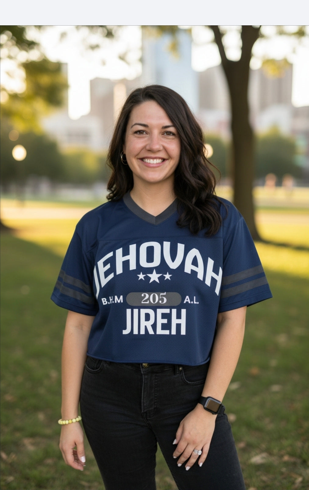 Jireh Cropped Jerseys - Navy with White Letters