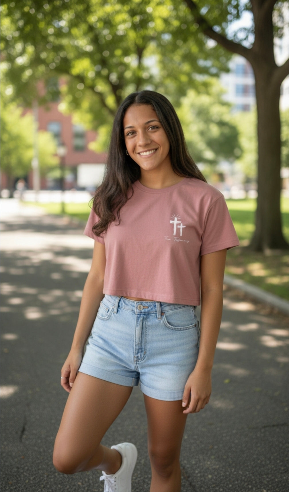 True Testimony - Psalms 31:28  Cropped T-Shirt