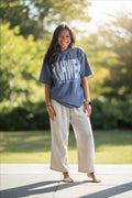 Yahweh / Never Give Up T-shirt - Steel Blue