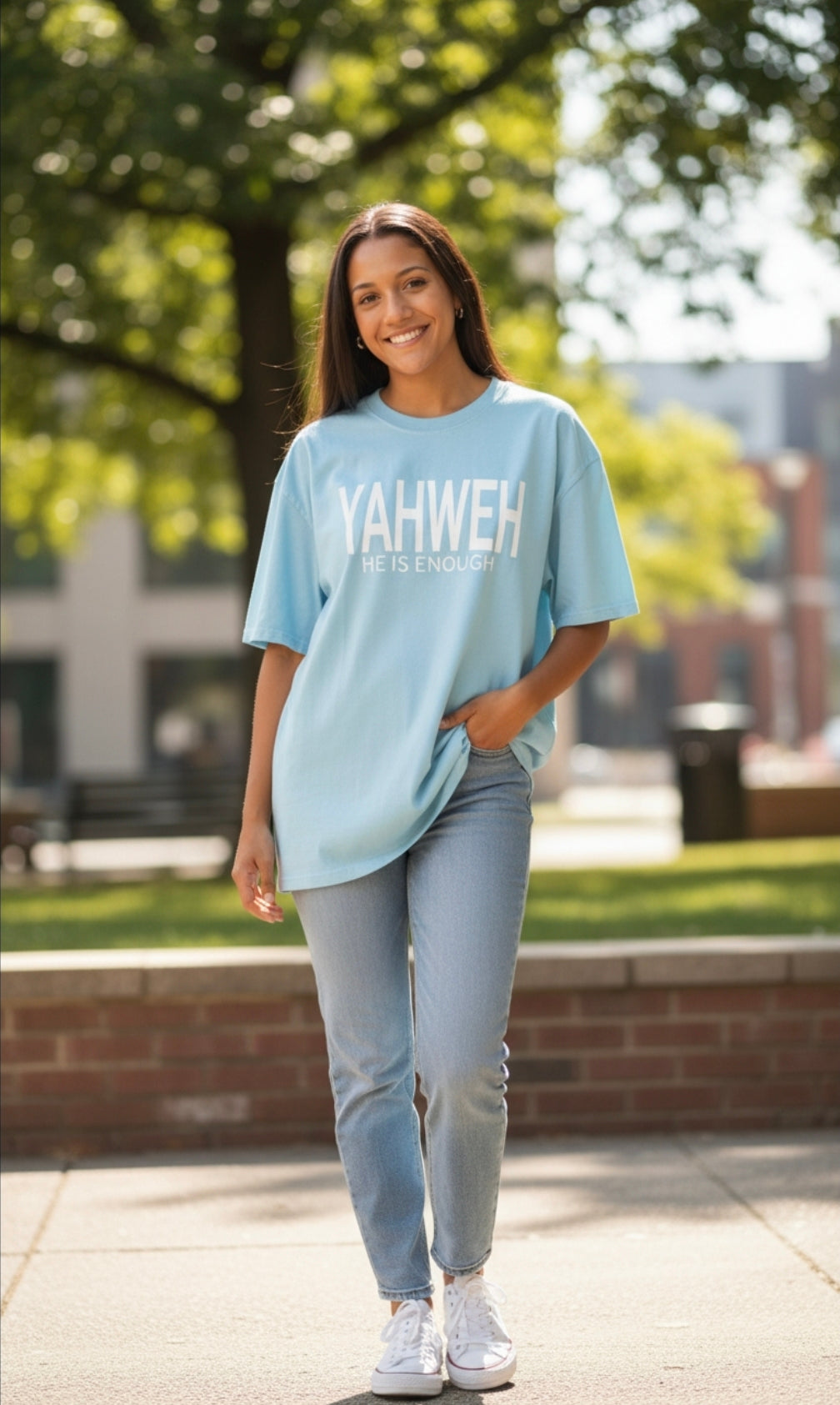 True Testimony - YAHWEH -HE IS ENOUGH Over-Sized T-Shirt