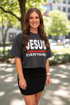 Jesus Over Everything - Super Cropped T-shirt - Black