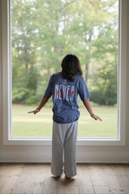 Yahweh / Never Give Up T-shirt - Steel Blue