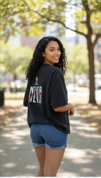 Jireh Oversized Washed Black T-Shirt - Never Give up Callaway Culture Brand