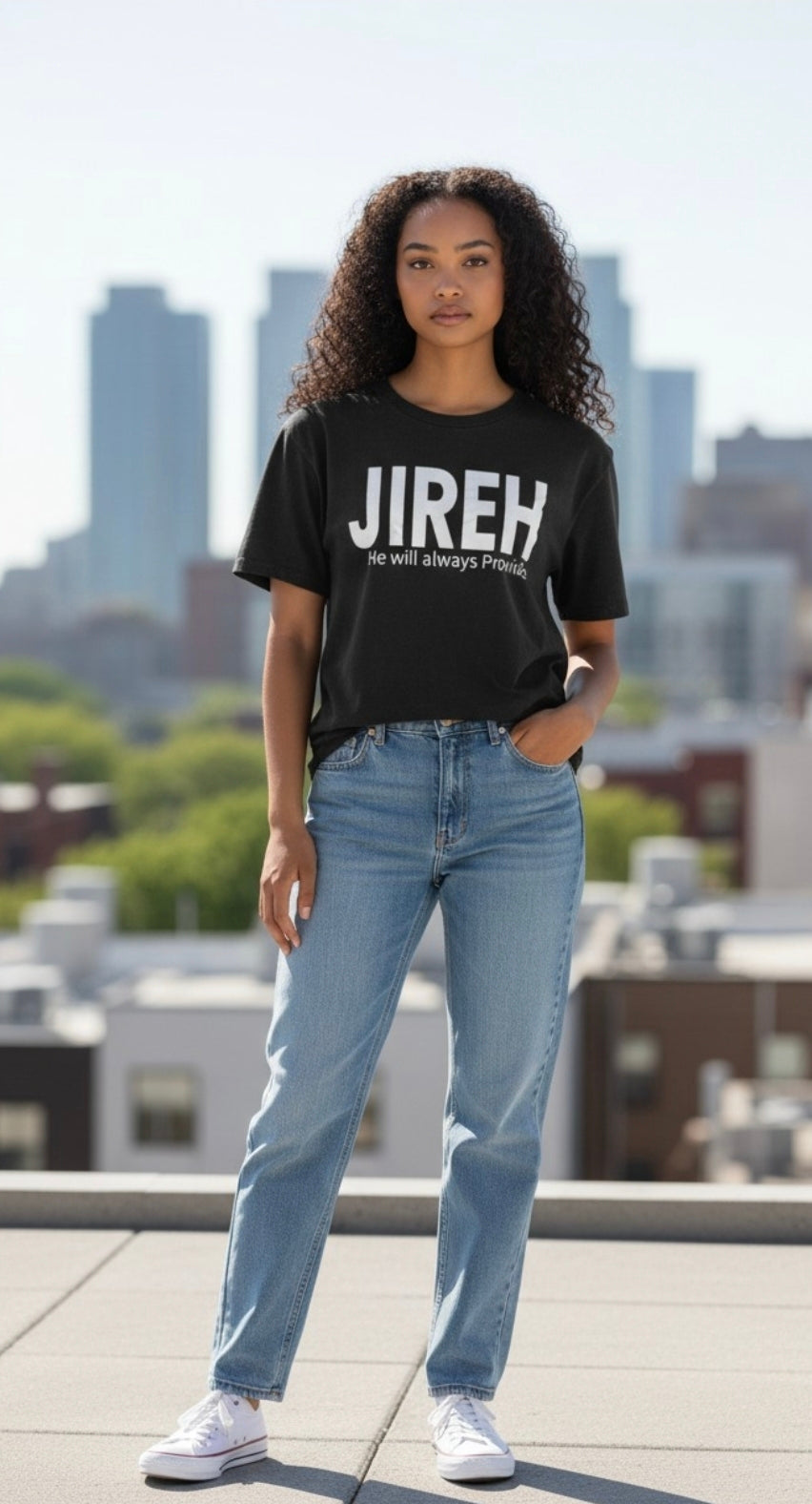 Jireh Oversized Washed Black T-Shirt - Never Give up Callaway Culture Brand