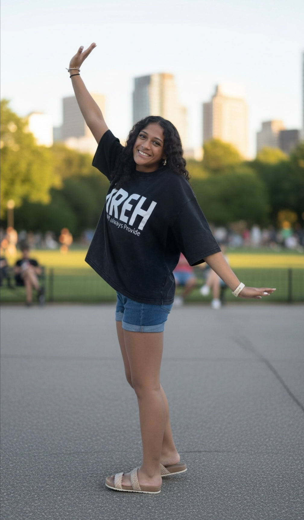 Jireh Oversized Washed Black T-Shirt - Never Give up Callaway Culture Brand