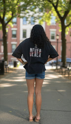 Jireh Oversized Washed Black T-Shirt - Never Give up Callaway Culture Brand