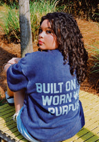 True Testimony Testimony Mens Oversized Cropped Tee (Navy_Light Blue)