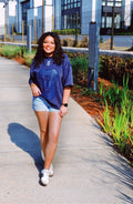 True Testimony Testimony Mens Oversized Cropped Tee (Navy_Light Blue)