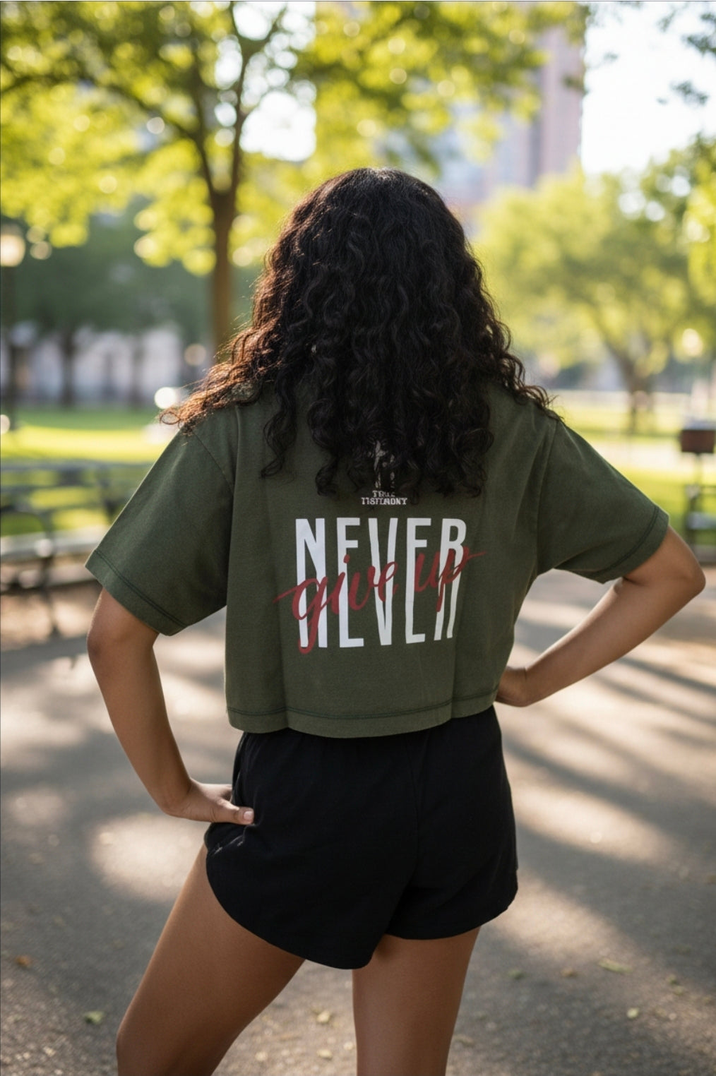 Jireh Super Cropped T-Shirt -Olive Green