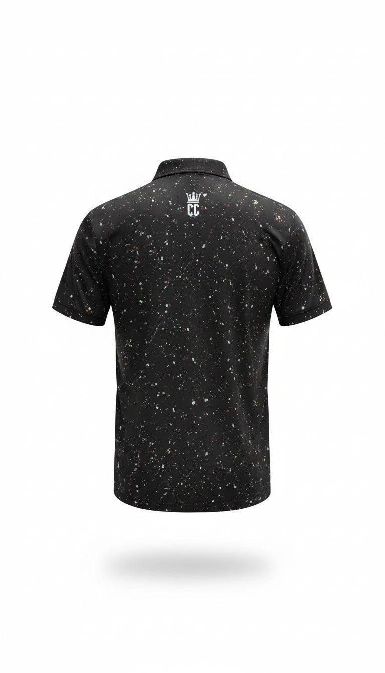 Corporate Culture Golf Polo - Black Paint Splatter