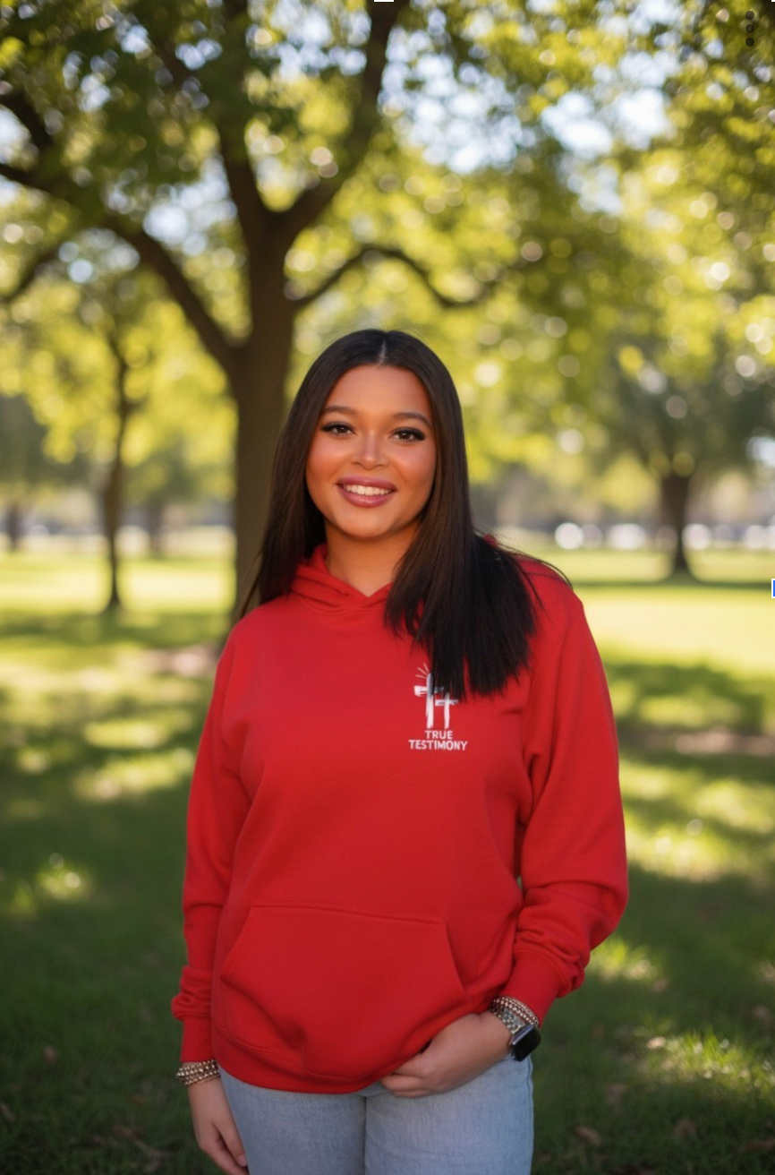 True Testimony - Yahweh Arched Hoodie - Red