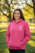 True Testimony - Yahweh Arched Hoodie - Pink