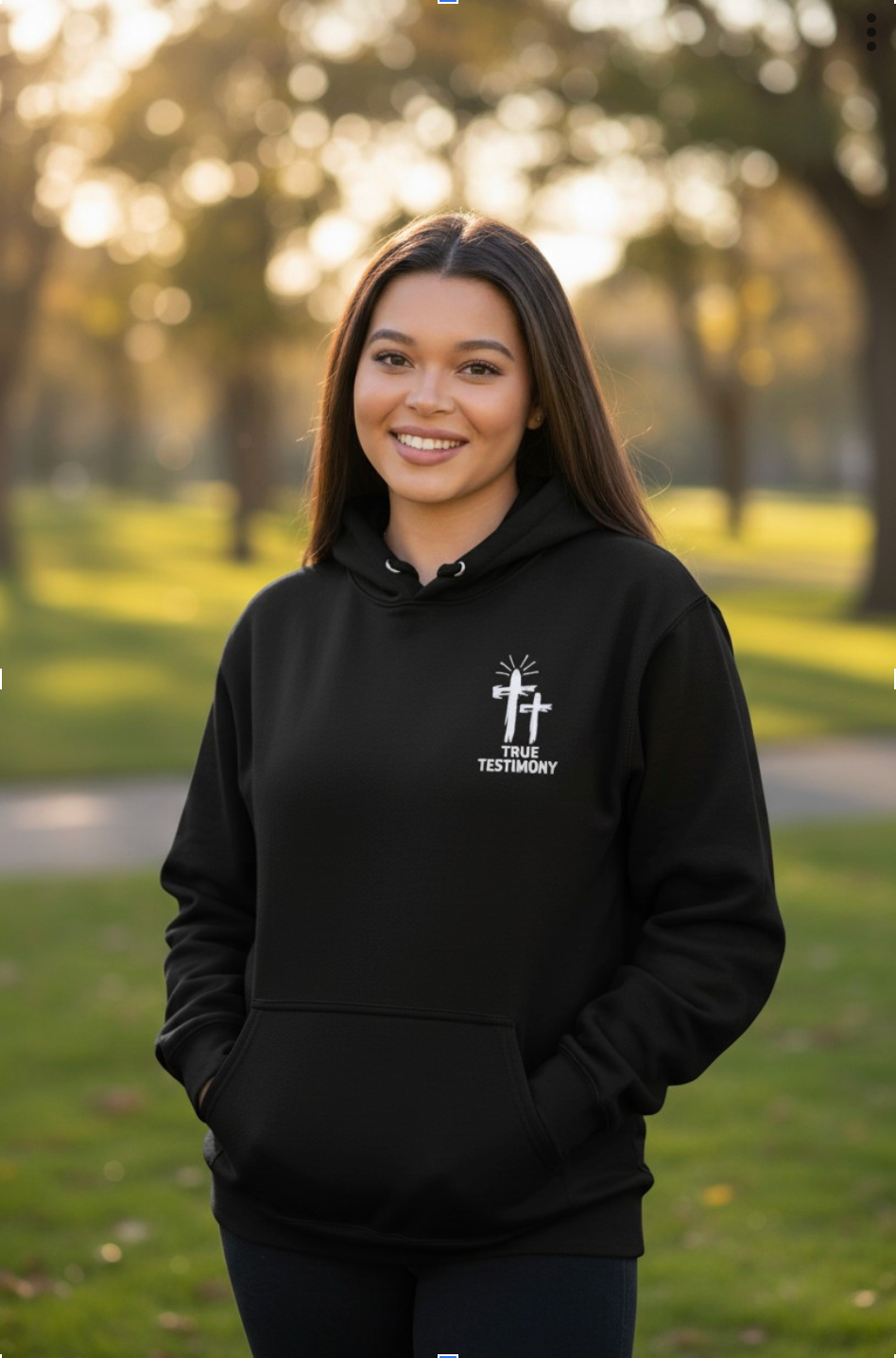 True Testimony - Yahweh Arched Hoodie - Black