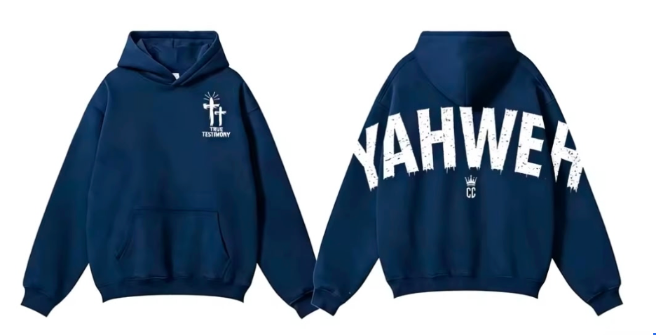 True Testimony - Yahweh Arched Hoodie - Navy