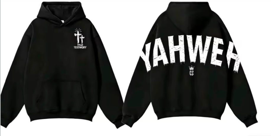 True Testimony - Yahweh Arched Hoodie - Black