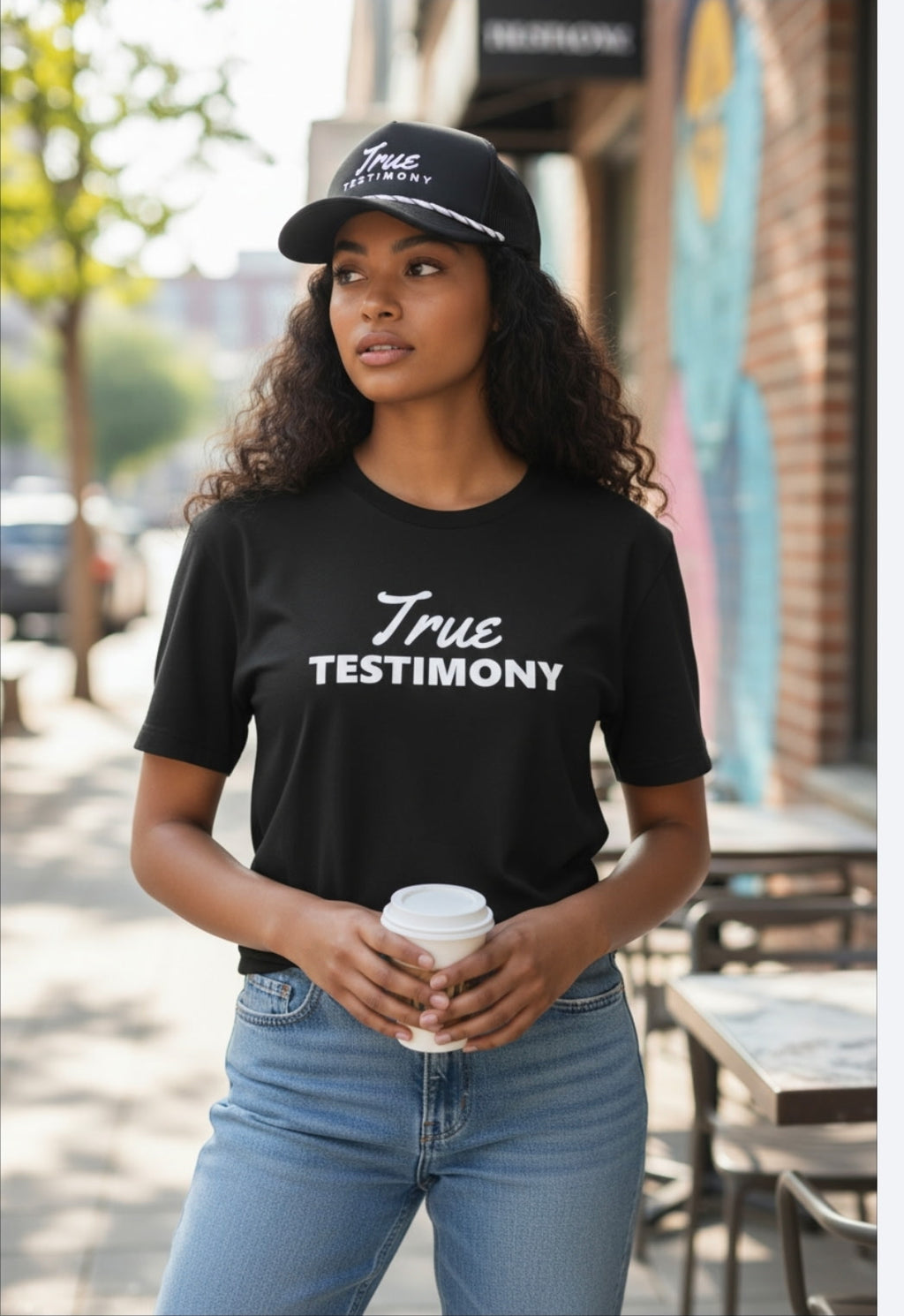 True Testimony Cropped Shirt- Black Unisex