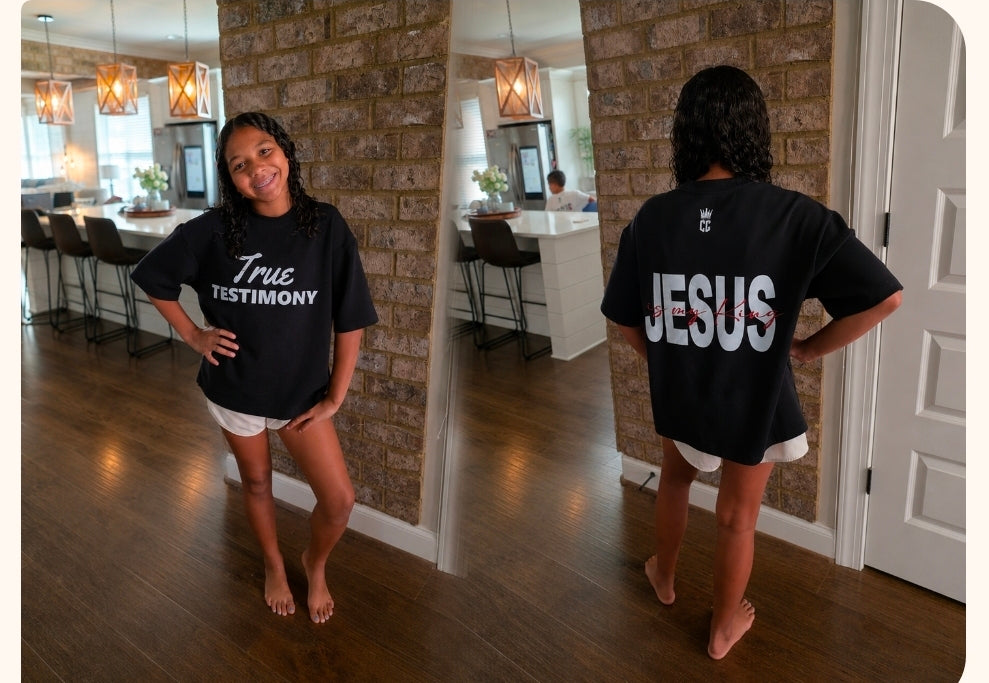 True Testimony Cropped Shirt- Black Unisex