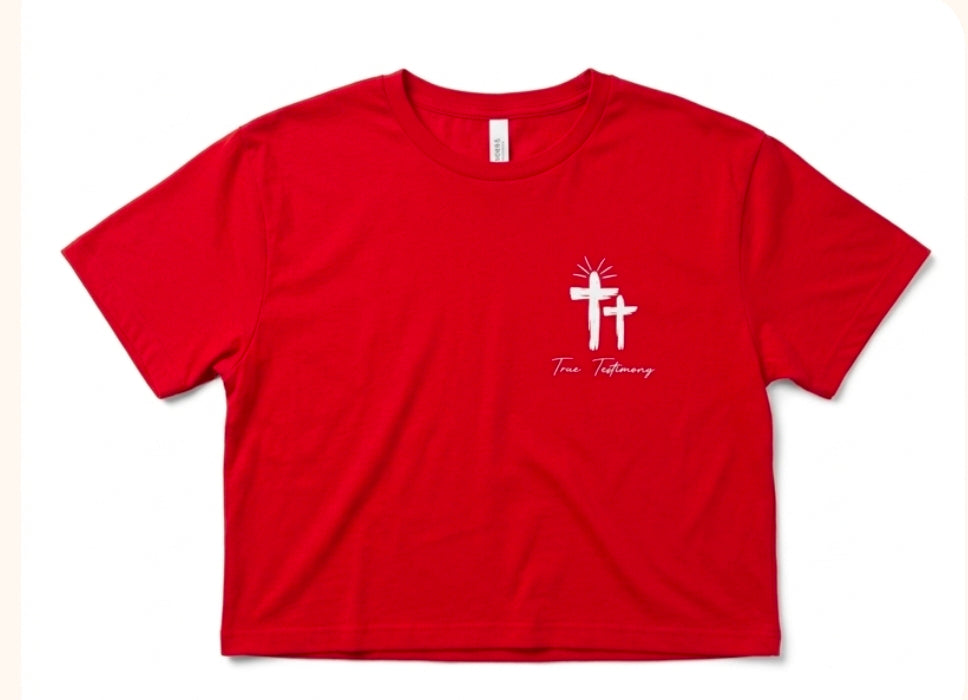 Women's Cropped Tee - True Testimony Red