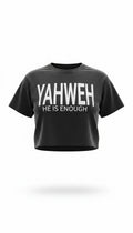 Yahweh Never Give Up - Cropped T-Shirt - Washed Black