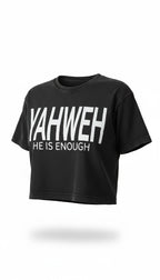 Yahweh Never Give Up - Cropped T-Shirt - Washed Black