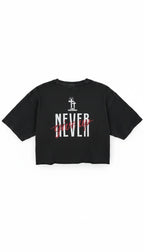 Yahweh Never Give Up - Cropped T-Shirt - Washed Black