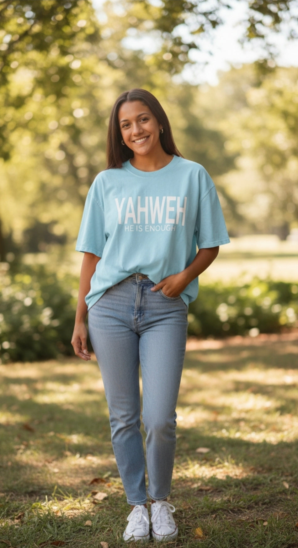 True Testimony - YAHWEH -HE IS ENOUGH Over-Sized T-Shirt