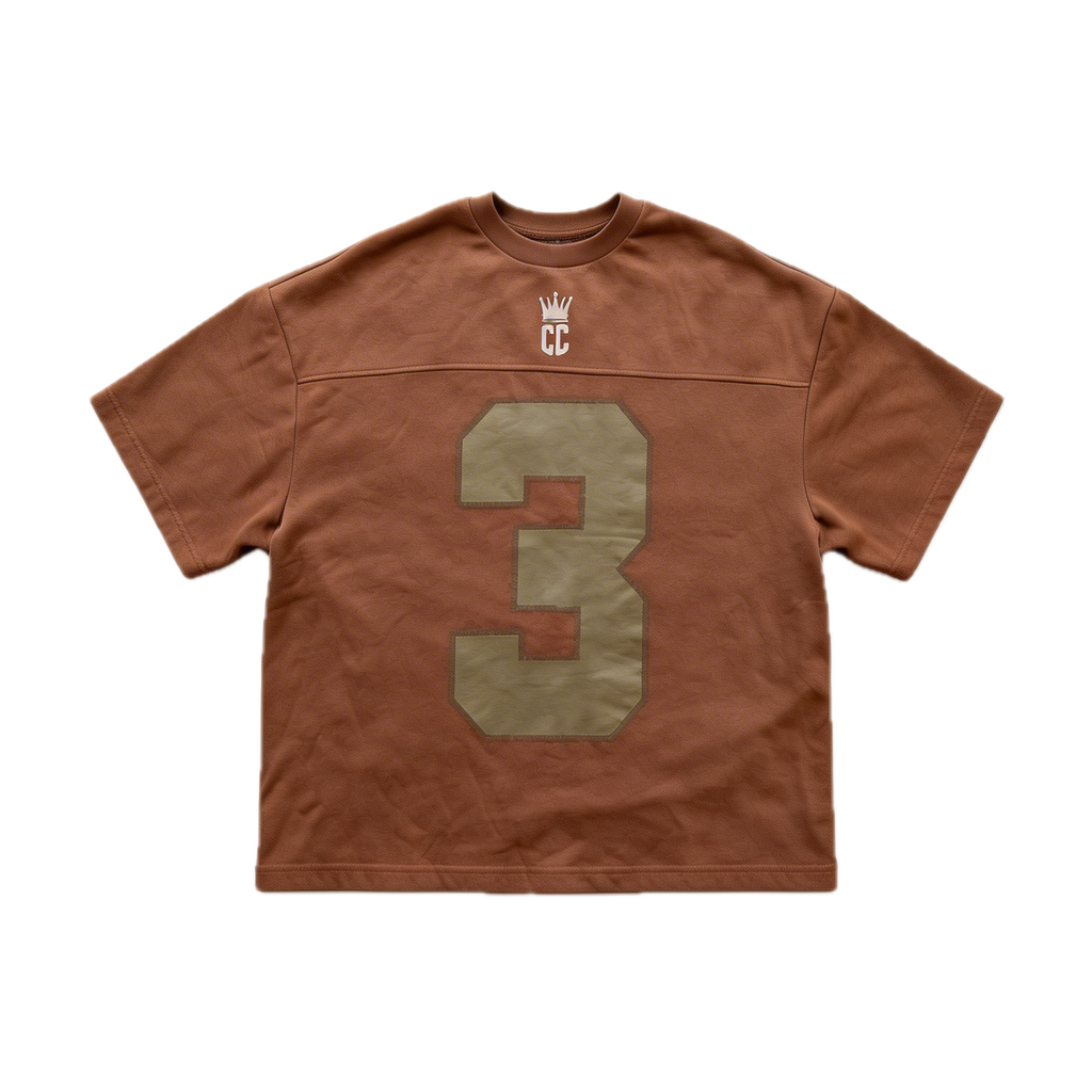 Built on Faith Mens Oversize Cropped Tee (Brown)