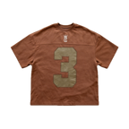 Built on Faith Mens Oversize Cropped Tee (Brown)