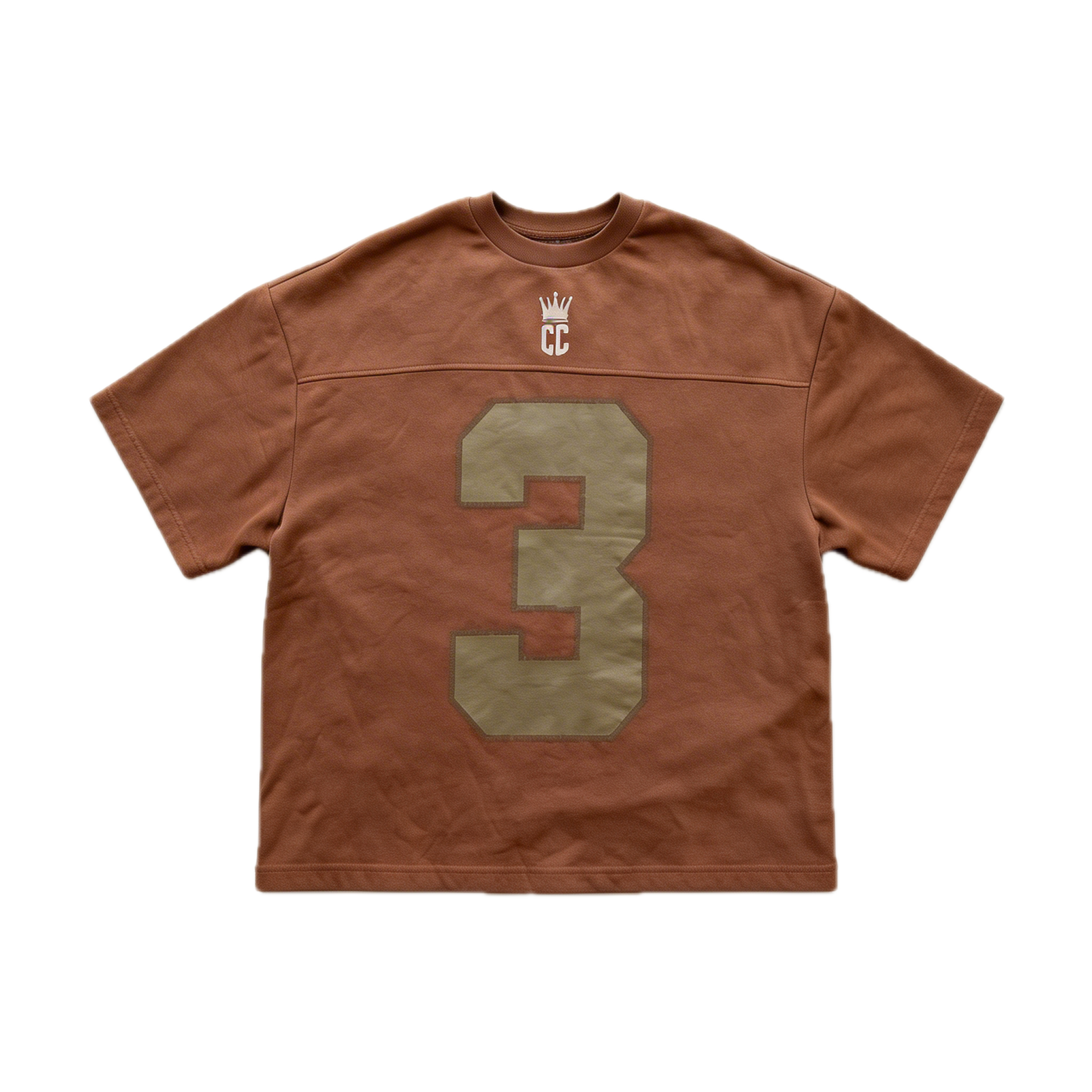 Built on Faith Mens Oversize Cropped Tee (Brown)