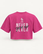 Pink - True Testimony Washed Oversized Cropped T-Shirt - Back
