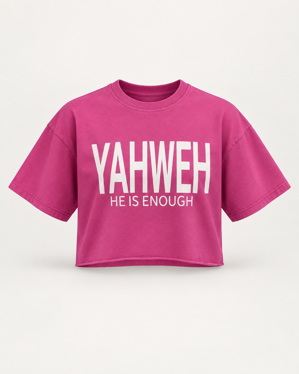 Pink - True Testimony Washed Oversized Cropped T-Shirt - Front