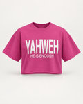 Pink - True Testimony Washed Oversized Cropped T-Shirt - Front