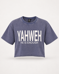 Steel Blue - True Testimony Washed Oversized Cropped T-Shirt - Front